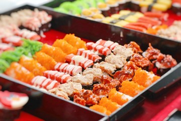 Tasty sushi at street food