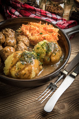 Meatballs and mashed potatoes