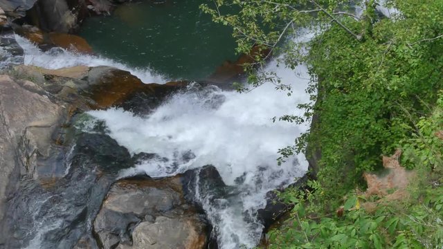 Georgia, Tallulah Falls, A zoom in to a close view of Hurricane Falls from the suspension bridge