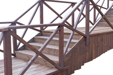wooden staircases with railings