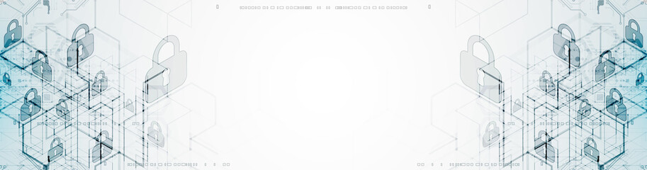 Protection mechanism, system privacy. Vector illustration