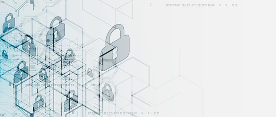 Protection mechanism, system privacy. Vector illustration