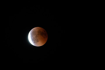 Red bloody Moon after total Lunar Eclipse  in July 2018