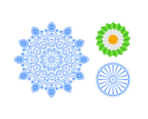 Traditional Indian designs, colorful decor and ornament.