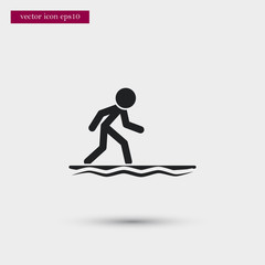 Surfing man icon. Simple travel element illustration. Holiday symbol design from summer collection. Can be used in web and mobile.