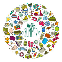 summer banner with lettering