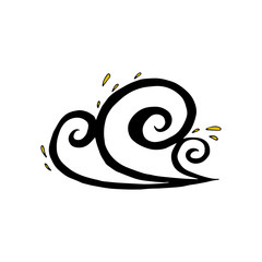 Vector hand drawn waves. Ocean marine world.