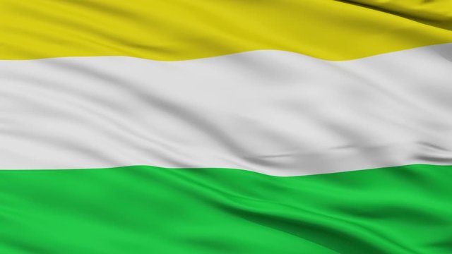 Cerete  closeup flag, city of Colombia, realistic animation seamless loop - 10 seconds long