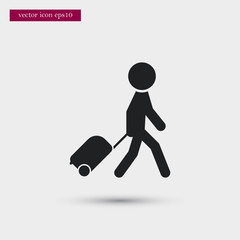 Man with luggage icon. Simple travel element illustration. Holiday symbol design from summer collection. Can be used in web and mobile.