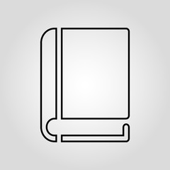 Linear isolated flat vector book icon