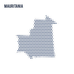 Fototapeta premium Dotted map of Mauritania isolated on white background.