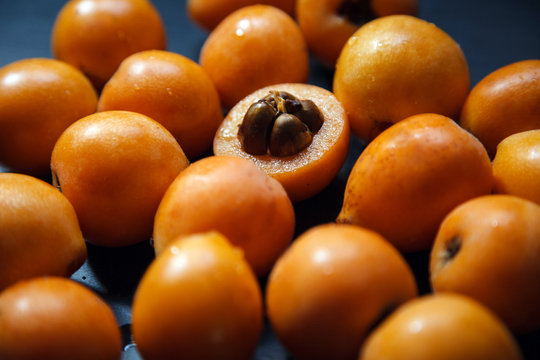 Fruits and seeds Mespilus.Close up