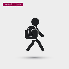 Human with beach handbag icon. Simple vacation element illustration. Holiday symbol design from summer collection. Can be used in web and mobile.