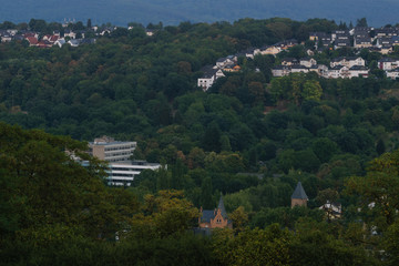 vening view of the city of Koblenz, Germany, the day of the moon eclipse