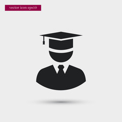 Graduate icon. Simple student element illustration. Master symbol design from education collection. Can be used in web and mobile.