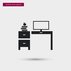 Workplace icon. Simple office element illustration. School symbol design from education collection. Can be used in web and mobile.