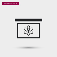 Board with atom icon. Simple school element illustration. Vector symbol design from education collection. Can be used in web and mobile.