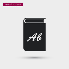 Book icon. Simple school element illustration. Vector symbol design from education collection. Can be used in web and mobile.