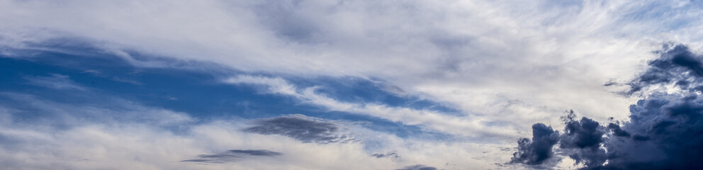 Fototapeta na wymiar blue sky with clouds - panorama view - texture