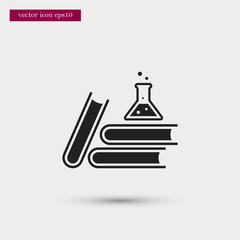 Books with flask icon. Simple school element illustration. Vector symbol design from education collection. Can be used in web and mobile.