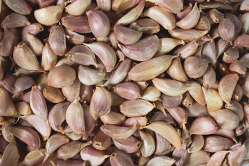 garlic background , close up texture condiment