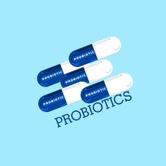Probiotics logo. Bacteria logo. Concept of healthy nutrition ingredient for therapeutic purposes. Simple flat style trend modern logotype graphic design isolated
