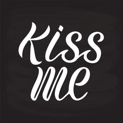 Vector illustration of kiss me for logotype, flyer, banner, invitaion or greeting card.