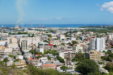 Obraz premium View to the city of Port Louis, Mauritius.