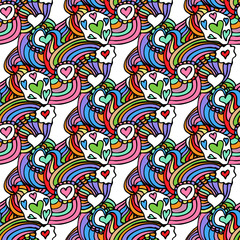 Colorful Zentangle Seamless Pattern vector