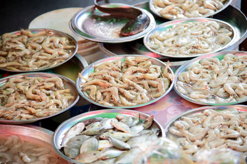 The shrimp used to Cook several delicious and there are benefits to the body sold in the market in the morning and Songkla, Thailand 