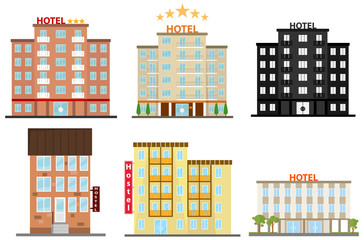 Hotel, hotel icon, hostel icon. Flat design, vector illustration, vector. - obrazy, fototapety, plakaty