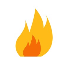 Flat icon fire isolated on white background. Vector illustration.