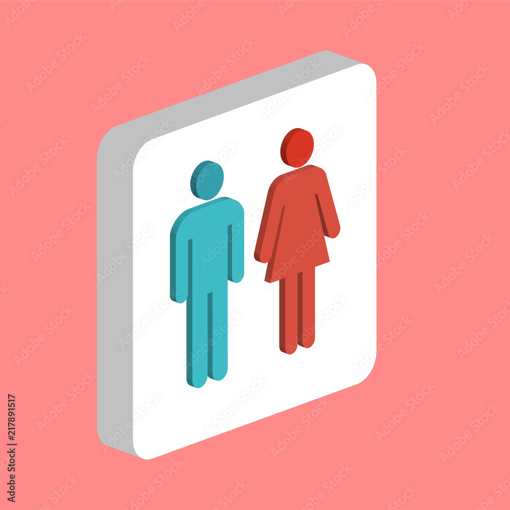 Poster man and woman simple vector icon. illustration symbol design template for web mobile ui element. per