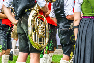 part of a typical bavarian brass instrument