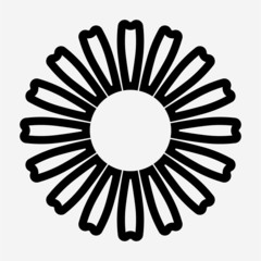 outline zinnia flower pixel perfect vector icon