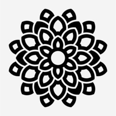 outline Dahlia flower pixel perfect vector icon