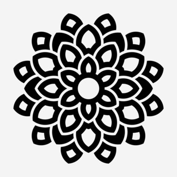 Outline Dahlia Flower Pixel Perfect Vector Icon