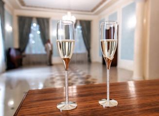 two glasses of champagne
