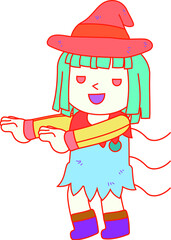 Halloween witch girl