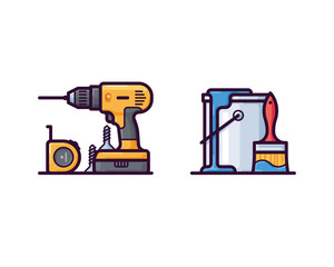 Fototapeta premium Repair vector icons