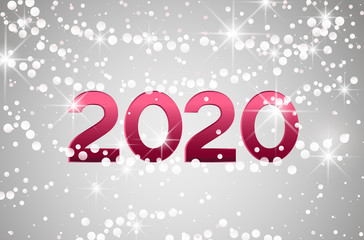Merry Christmas card, 2020 Happy New Year background. String Lights. Cheerful party and celebration