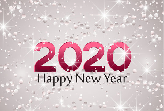 Merry Christmas card, 2020 Happy New Year background. String Lights. Cheerful party and celebration