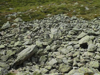 stone field in the mountains