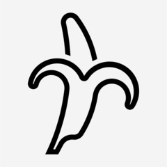 Outline banana pixel perfect vector icon