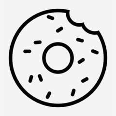 Outline doughnut pixel perfect vector icon