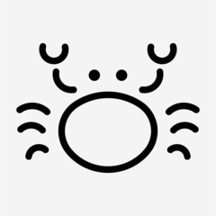 Outline crab pixel perfect vector icon