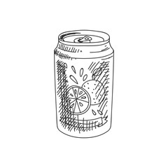 vector hand drawn orange drink with soda Illustration