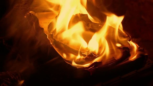 Book Pages Burn Up In Fire