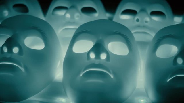 Green robot faces, dangers of humanized robots