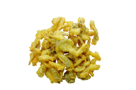 Crispy Batter-fried Oyster Mushroom With Flour On White Background